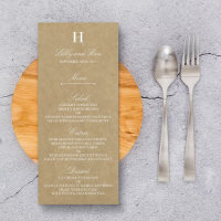 Rustic Country Kraft Mariage Modèle de menu
