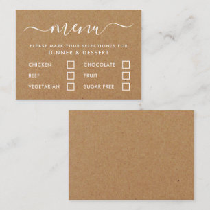 Rustic Country Kraft Menu Simple Script Sélection