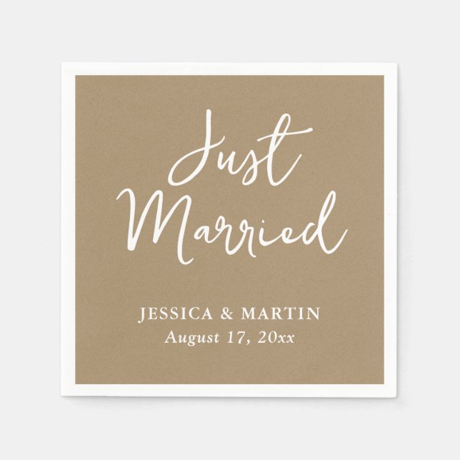 Rustic Country Kraft Paper Wedding Napkins Serviette (Vorderseite)