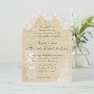 Rustic Country Lace and Burlap Wedding Invitations Einladung