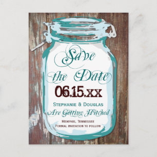 Rustic Country Mason Jar Enregistrer la date Carte
