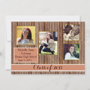Rustic Country Orange Graduation Faire-part