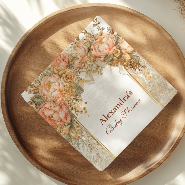 Rustic Country Peony Boots Baby Dusche Serviette (Von Creator hochgeladen)