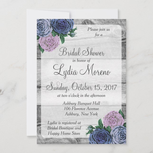 Rustic Country Roses Invitation de douche nuptiale (Devant)