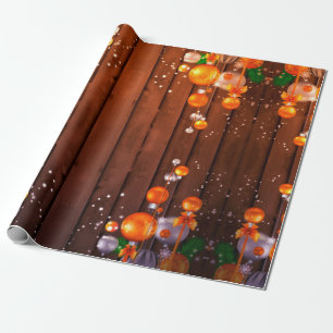 Rustic Country Shiny Frohe Weihnachten Geschenkpapier