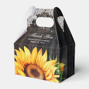 Rustic Country Sunflower Wedding Vielen Dank Geschenkschachtel