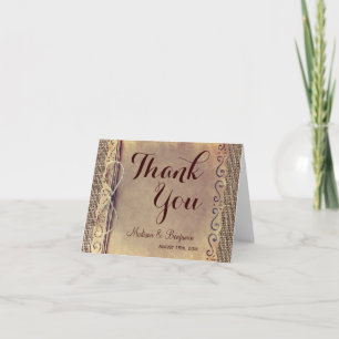 Rustic Country Vintage Wedding Merci Cartes