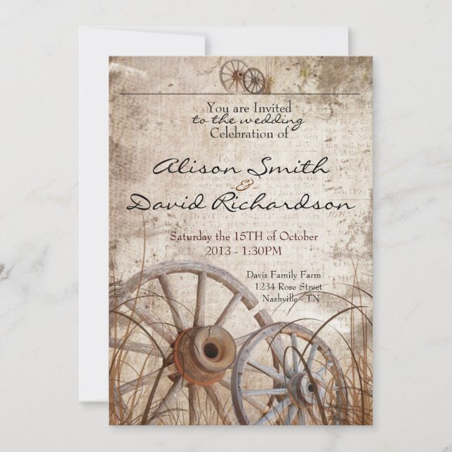 Rustic country wedding invitation (Devant)
