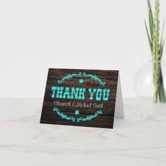 Rustic Country Western Star Carte de remerciements