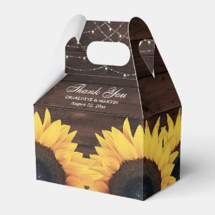 Rustic Country Wood Sunflower Wedding Vielen Dank Geschenkschachtel