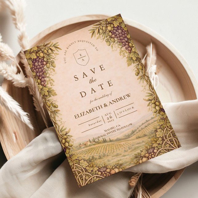 Rustic Countryside Vineyard Wedding Save The Date (Von Creator hochgeladen)