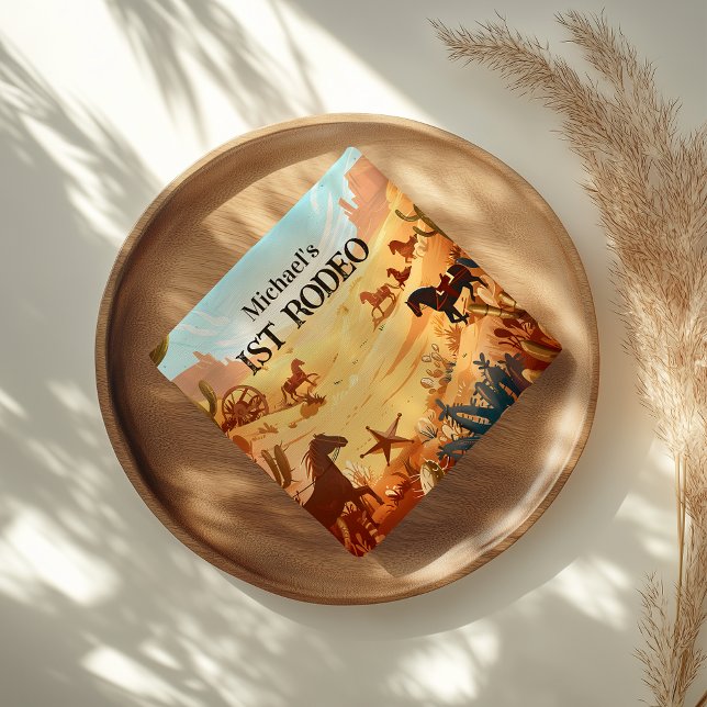 Rustic Cowboy Rodeo 1st Birthday Celebration Serviette (Von Creator hochgeladen)
