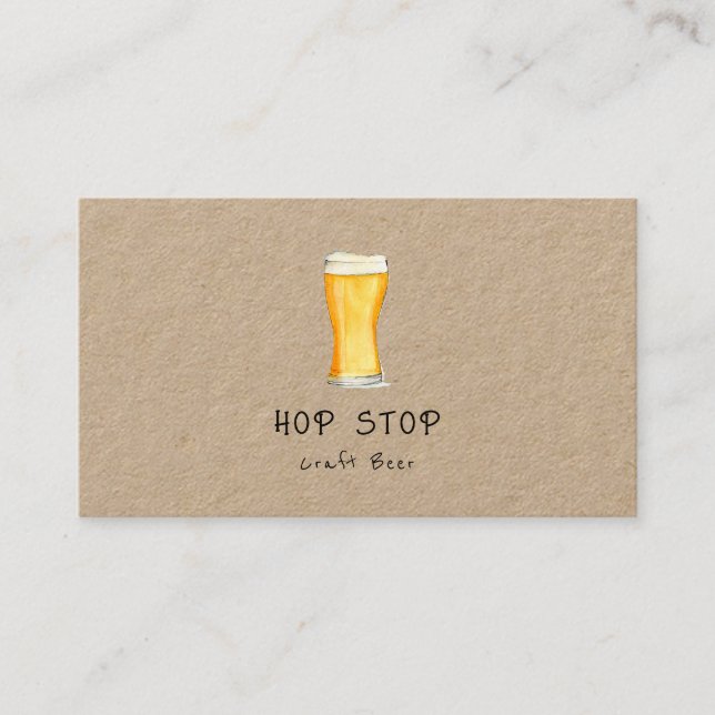 Rustic Craft beer brewery business card Visitenkarte (Vorderseite)