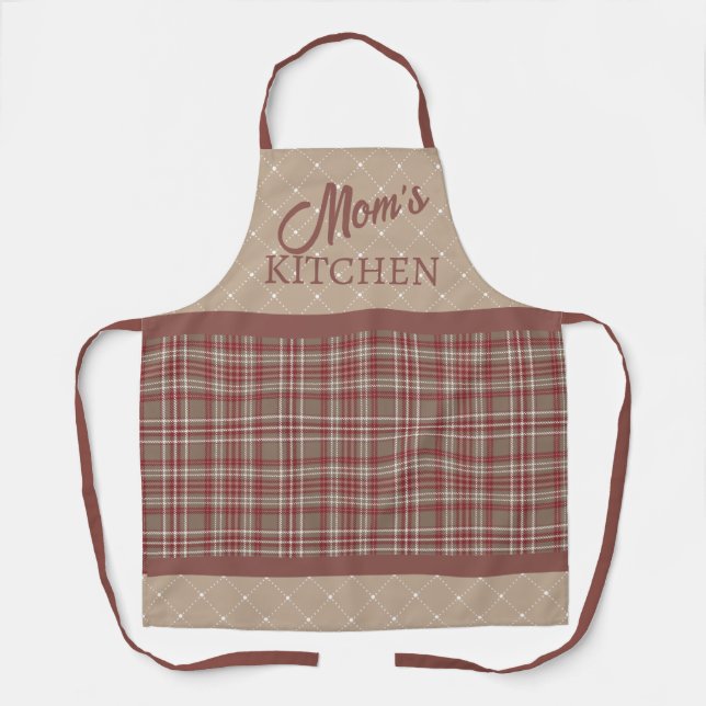 Rustic Cranberry, Dark Tan and White Plaid Schürze (Vorderseite)