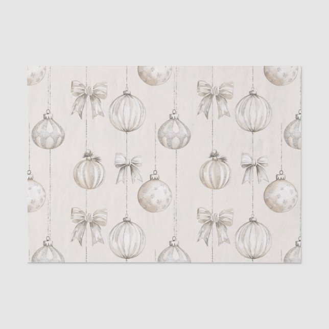 Rustic Cream Snowflakes Ornaments Christmas Seidenpapier (Vorderseite)