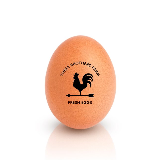 Rustic Custom Name Business Farm Personalized Egg  Gummistempel (Von Creator hochgeladen)