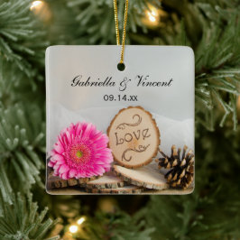 Rustic Daisy Woodland Wedding Bridesmaid Vielen Da Keramikornament