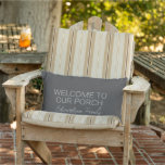 Rustic dark gray welcome porch family name kissen für draußen<br><div class="desc">Rustic dark gray "welcome to our porch" script,  family name Lumbar Pillow.
Add your own text and name to personalize the pillow.</div>