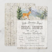 Rustic Deer Birch Bridal Dusche Einladung