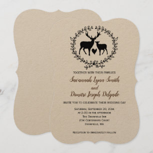 Rustic Deer Kraft Wedding Einladung