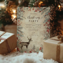 Rustic Deer Pine Berry Weihnachtsgebäck Party
