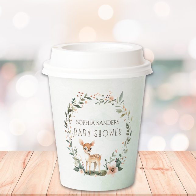 Rustic Deer-Themed Baby Shower Pappbecher (Von Creator hochgeladen)