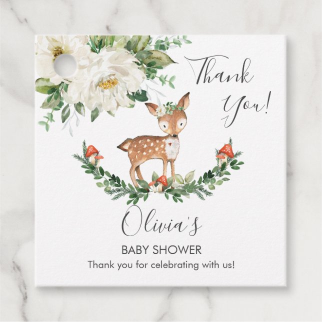 Rustic Deer Woodland Animals Kinderdusche Vielen D Geschenkanhänger (Vorderseite)