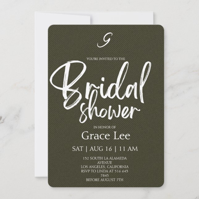 Rustic Denim Bridal Shower Invitation (Devant)