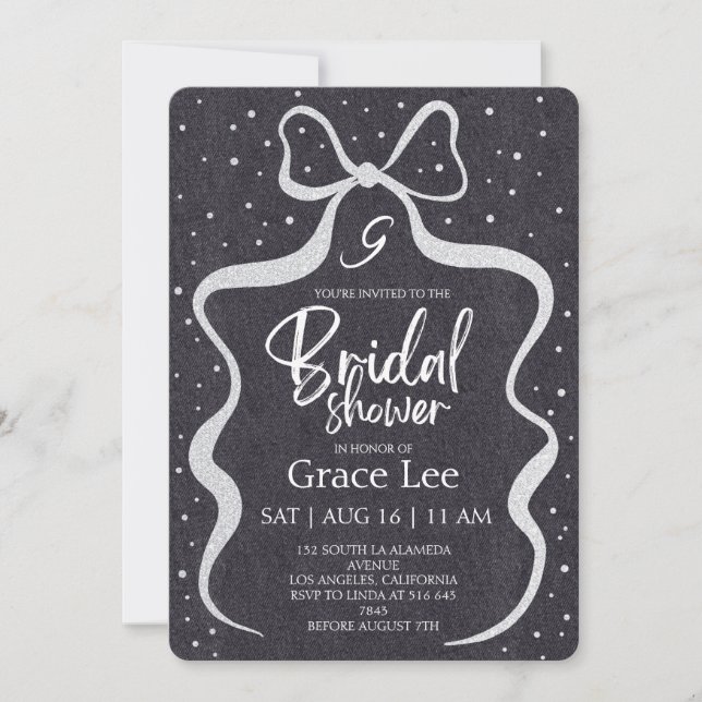 Rustic Denim Bridal Shower Invitation (Devant)