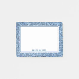 Rustic Denim Damask Jeans Textname Post-it Klebezettel