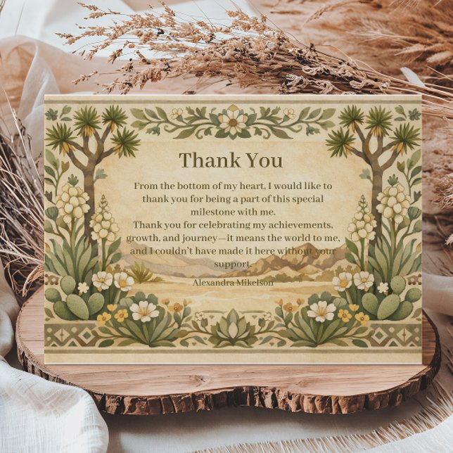 Rustic Desert Botanicals Birthday Dankeskarte (Von Creator hochgeladen)