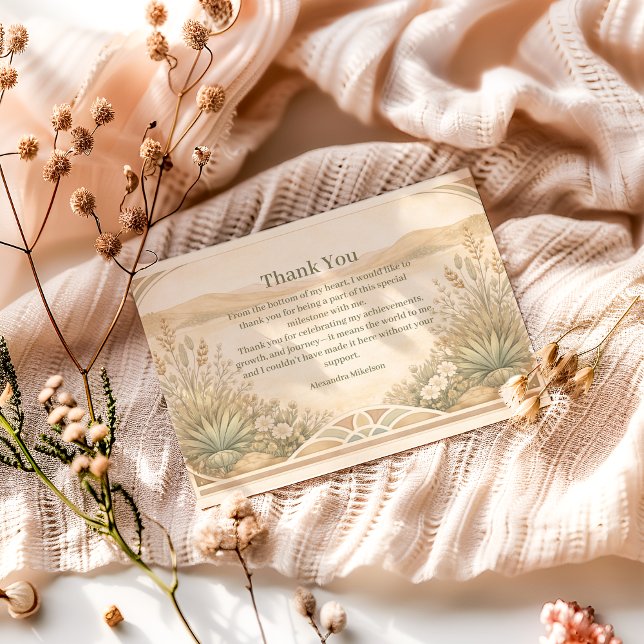 Rustic Desert Meadow Birthday Dankeskarte (Von Creator hochgeladen)