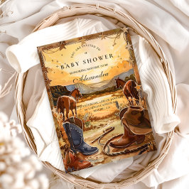 Rustic Desert Rodeo Baby Shower Einladung