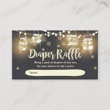 Rustic Diaper Raffle Card leuchtet Gläser Elegant