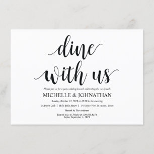 Rustic Diner avec nous Brunch Invitation Card