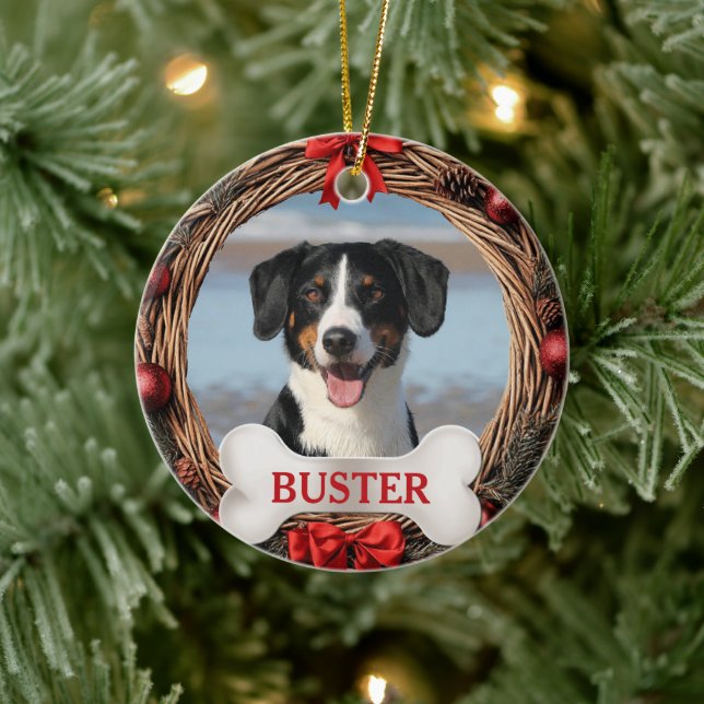 Rustic Dog Christmas Tree Ornament with Bone (Baum)