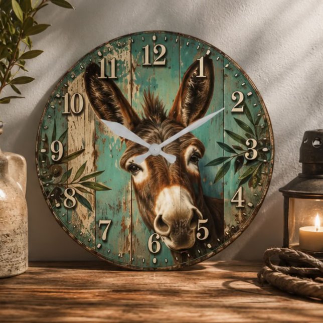 Rustic Donkey Große Wanduhr (Von Creator hochgeladen)