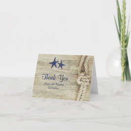 Rustic Driftwood Nautical Beach Wedding Vielen Dan Dankeskarte