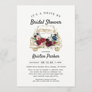 Rustic Drive By Bridal Shower Invitation