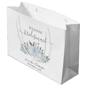 Rustic Dusty Blue Boho Floral Wedding Bridesmaid Große Geschenktüte