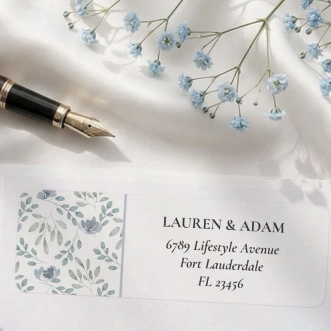 Rustic Dusty Blue Eucalyptus Address (Von Creator hochgeladen)
