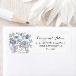 Rustic Dusty Blue Eucalyptus Address Label