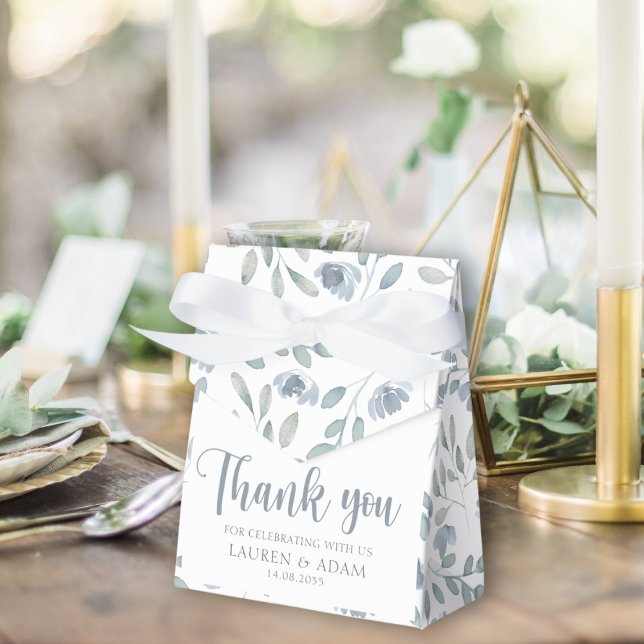Rustic Dusty Blue Eucalyptus Wedding Vielen Dank Geschenkschachtel (Von Creator hochgeladen)
