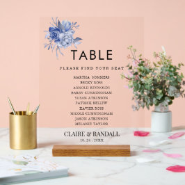 rustic dusty blue roses and other flowers acrylschild