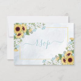 Rustic Dusty Blue Sonnenblume UAWG RSVP Karte