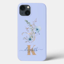 rustic dusty Blue watercolor flower bouquet Case-Mate iPhone Hülle