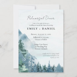 Rustic Dusty Blue Watercolor Wedding Probe Einladung