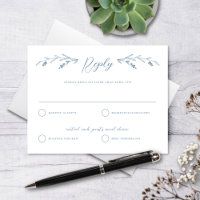 Rustic Dusty Blue Wildblume Wedding Repair Card