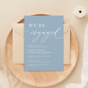 Rustic Dusty Blue Wir sind Verlobte Engagement Par Einladung