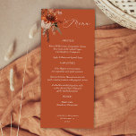 Rustic Earth & Champagne Florals - Terracotta Menu Menükarte<br><div class="desc">Entdecken Sie Ihre Hochzeit oder Party Einladung oder Ihr Thema mit Ihren schönen Rustic Earth & Champagne Florals Menüs auf Terracotta. Handgemalte Aquarellfloralen in Aquarellfarben in Pfirsich, Champagnerbeige, Creme und bordeauxfarbene Terracotta (Terracotta) sind die Merkmale dieses rustikalen Menüs. Erstellen Sie Ihre noch heute, indem Sie diese Seite besuchen. Und Karo...</div>